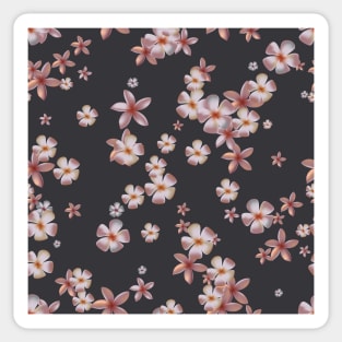 Gentle pattern with pink tropical flowers Sticker